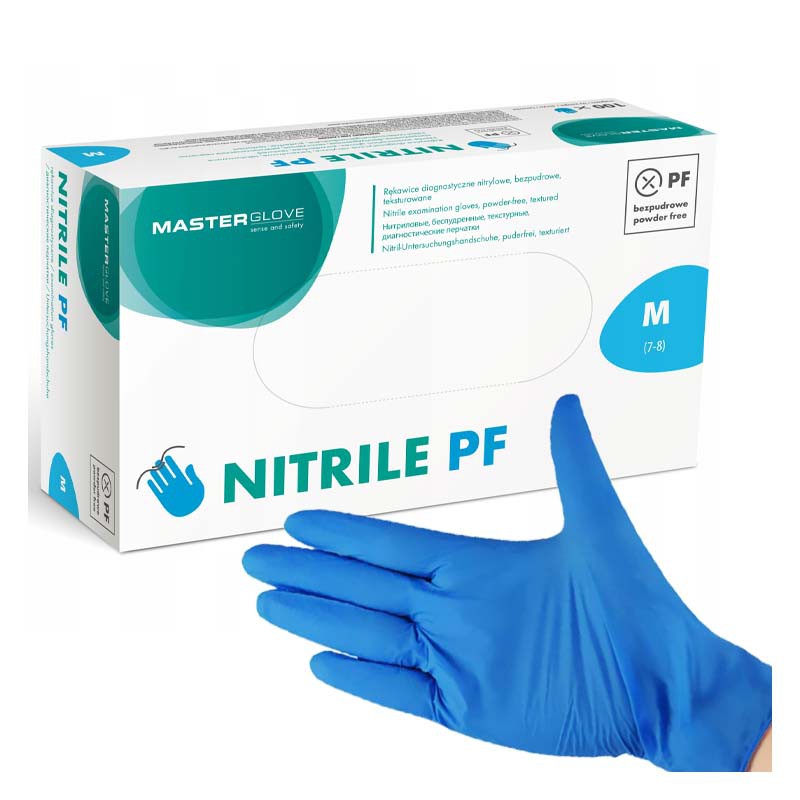 Rękawiczki Nitrylowe Jednorazowe Niebieskie M