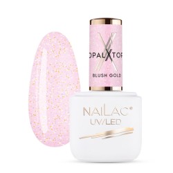 NaiLac Top Hybrydowy OpalX Top Blush Gold 7ml złote drobiny