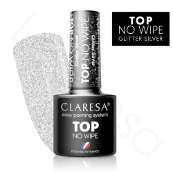 Claresa Top No Wipe Glitter Silver 5ml